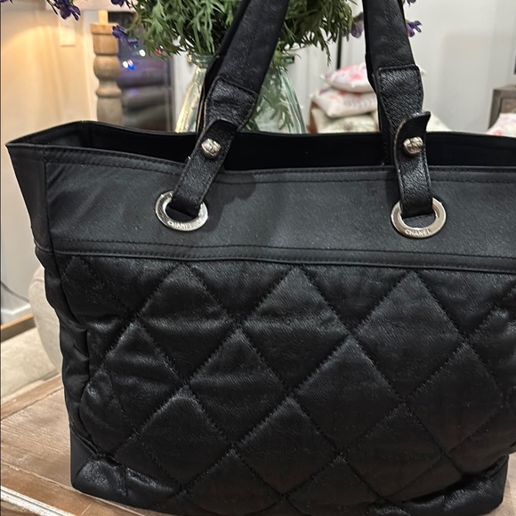 Authentic Chanel Black Quilted Canvas Paris-Biarritz Tote Bag w/COA - Picture 2 of 16